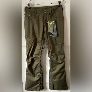 Burton dryride white collection TWC broomstick snow pants woman’s green XXS